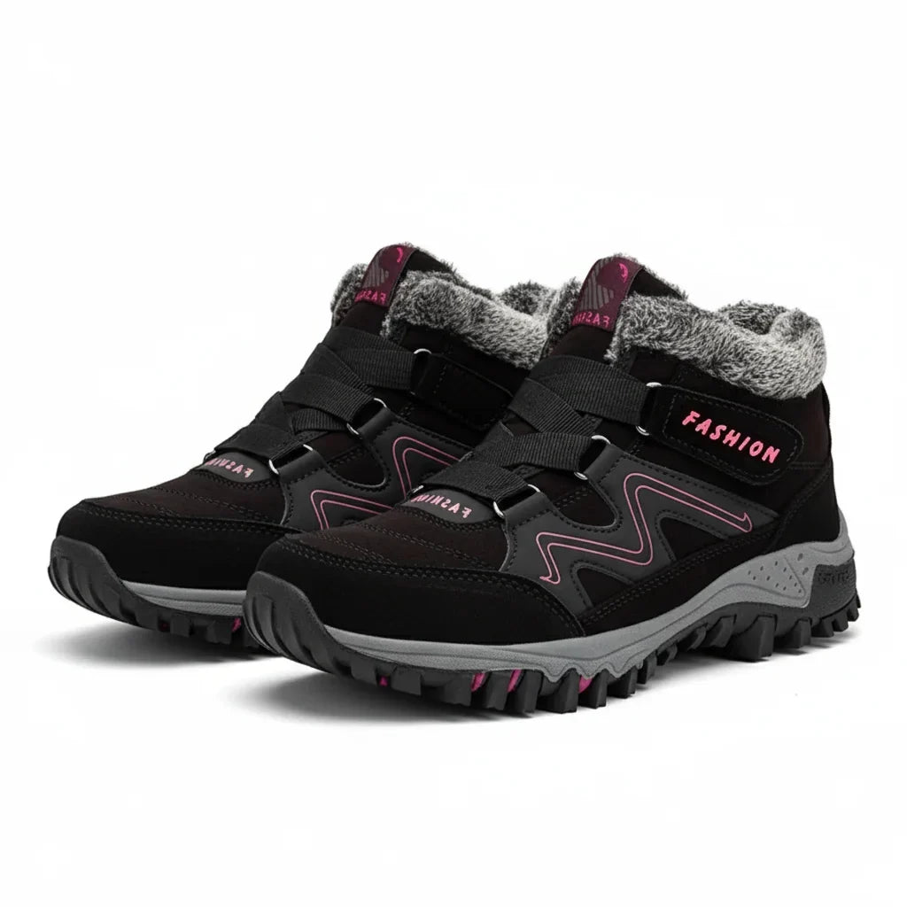 Women's Comfort Winter Boots – Fur-Lined Collar And Strap