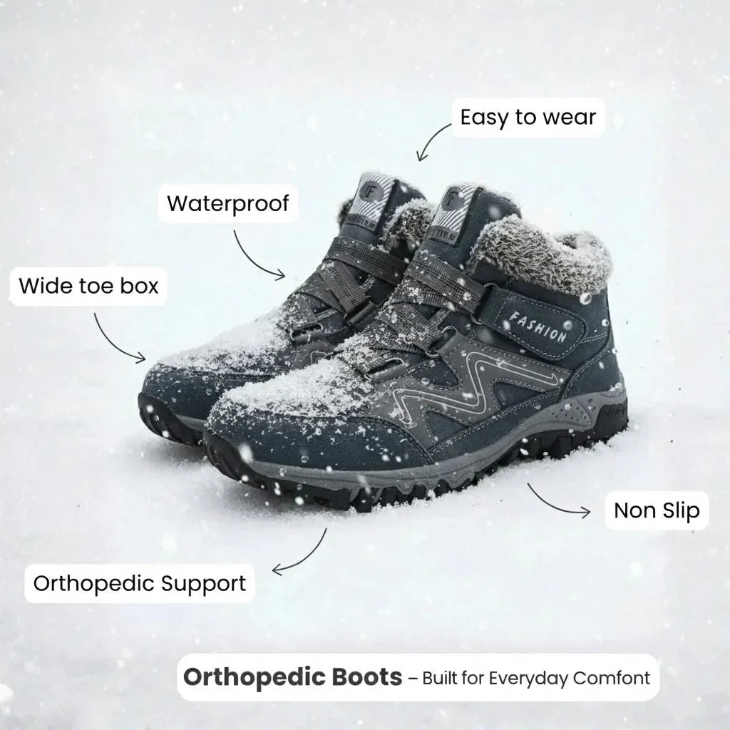 Women's Comfort Winter Boots – Fur-Lined Collar And Strap