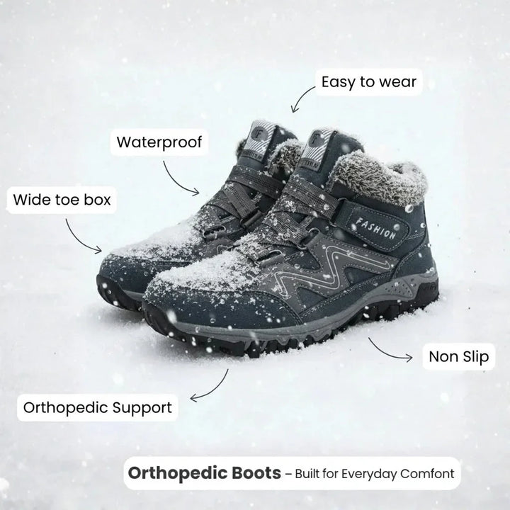 Women's Comfort Winter Boots – Fur-Lined Collar And Strap