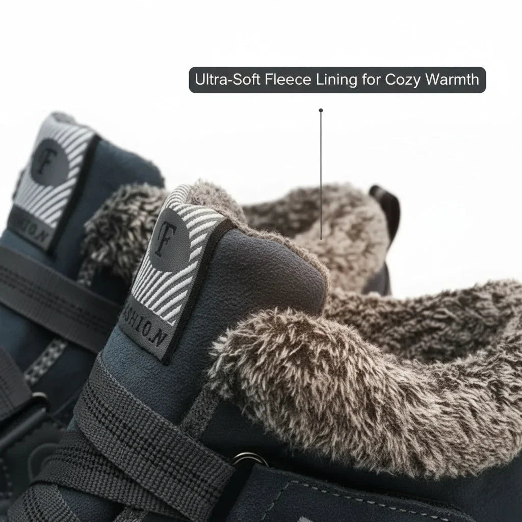 Women's Comfort Winter Boots – Fur-Lined Collar And Strap