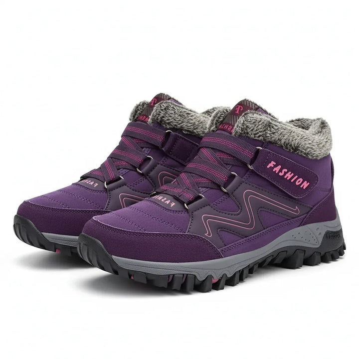 Women's Comfort Winter Boots – Fur-Lined Collar And Strap