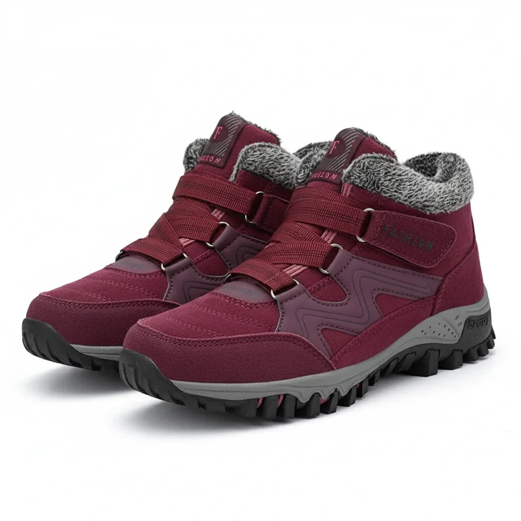 Women's Comfort Winter Boots – Fur-Lined Collar And Strap