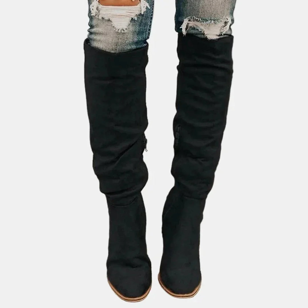 Women's Over-The-Knee Block-Heel Stretch Ankle Boots