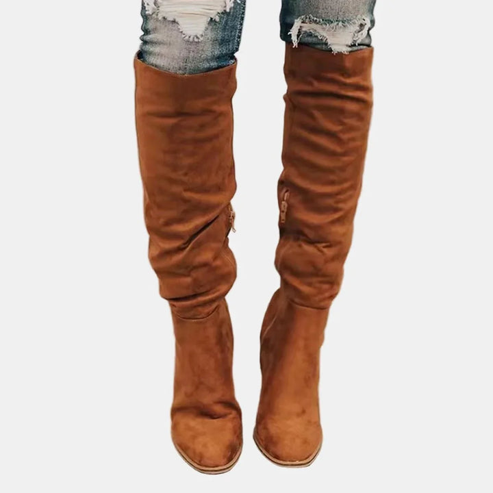 Women's Over-The-Knee Block-Heel Stretch Ankle Boots