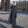 Women's Oversized Double-Breasted Long Trench Coat