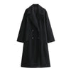 Women's Oversized Double-Breasted Wool Coat – Wide Lapel Design