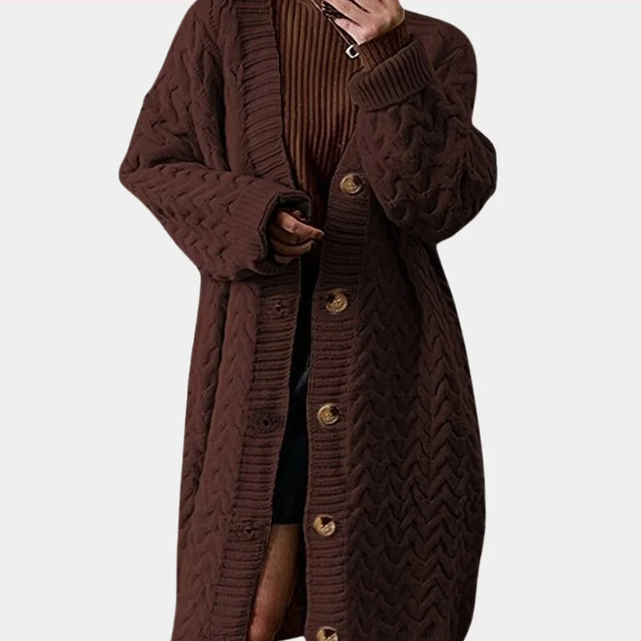 Women's Knitwear Oversized Long Button-Front Cardigan