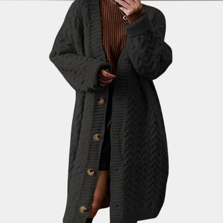 Women's Knitwear Oversized Long Button-Front Cardigan
