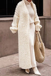 Women's Oversized Open-Front Chunky Knit Longline Cardigan