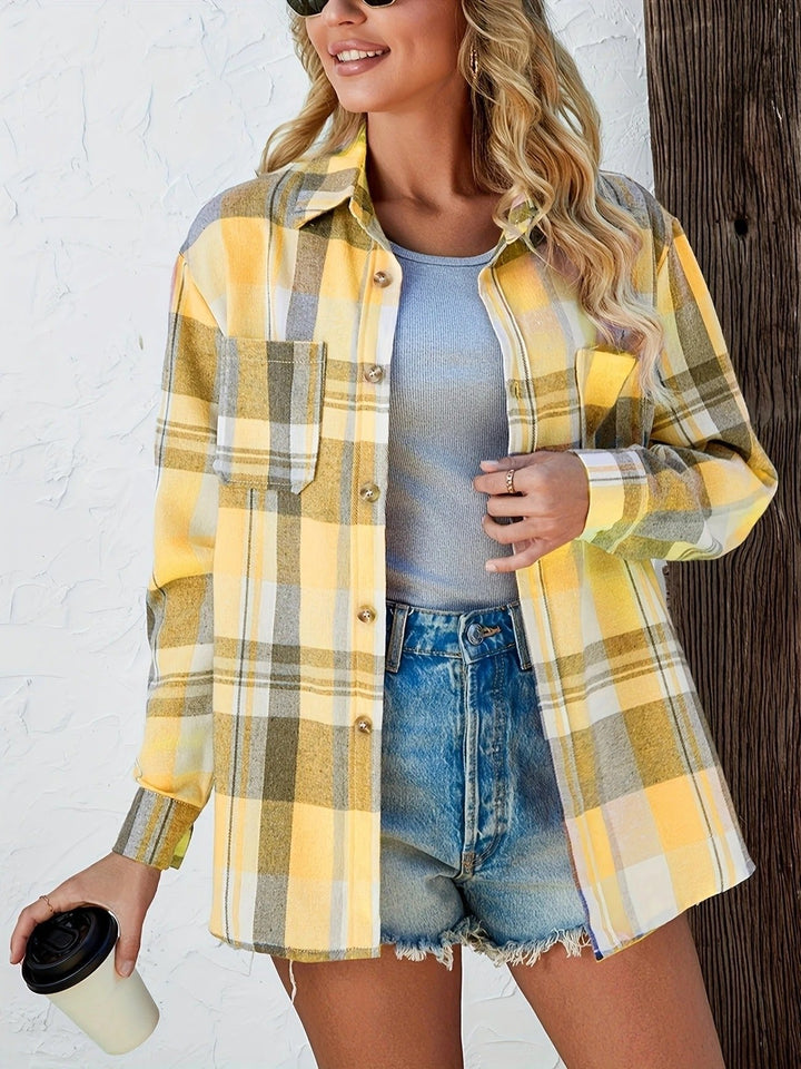 Women's Shirt – Oversized Plaid Flannel