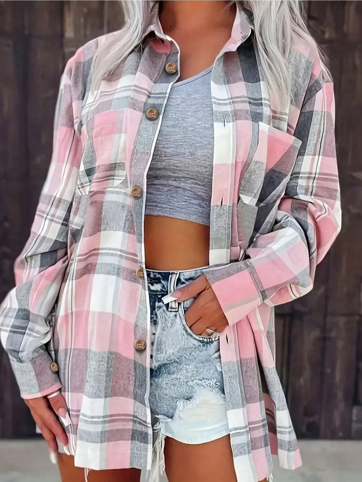 Women's Shirt – Oversized Plaid Flannel