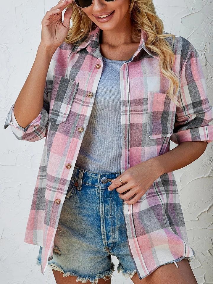 Women's Shirt – Oversized Plaid Flannel
