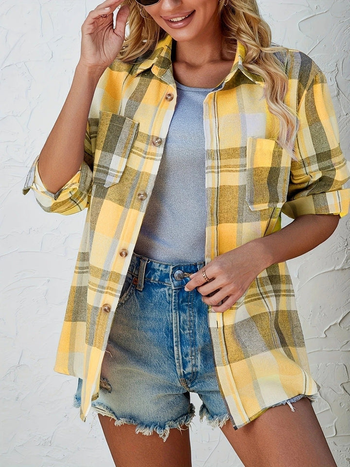 Women's Shirt – Oversized Plaid Flannel