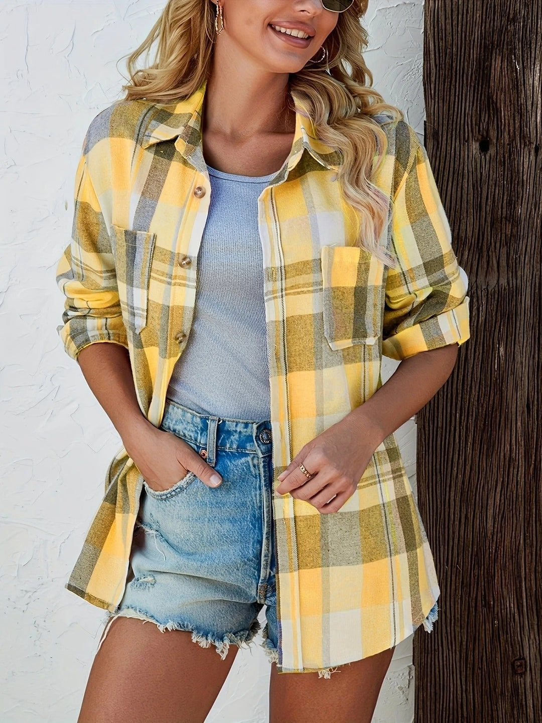 Women's Shirt – Oversized Plaid Flannel