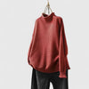 Women's Oversized Textured Knit Sweater – Mock-Neck Long Sleeves