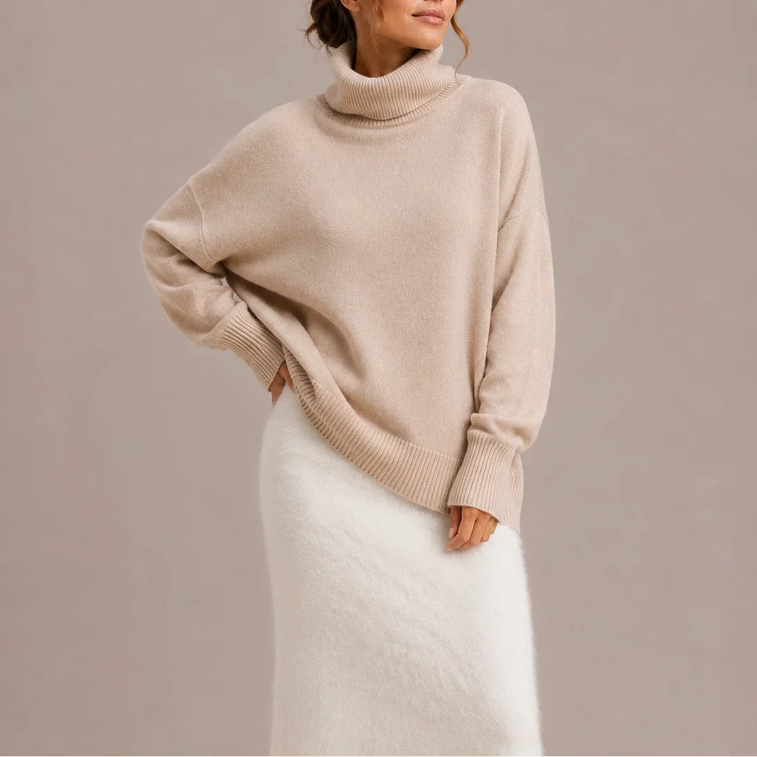 Women's Turtleneck Oversized Knitted Jumper