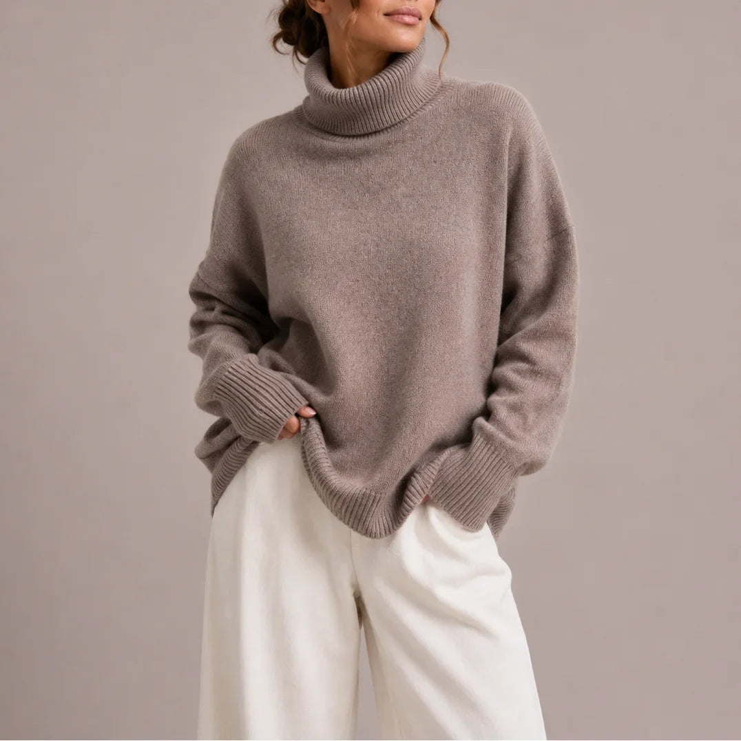 Women's Turtleneck Oversized Knitted Jumper