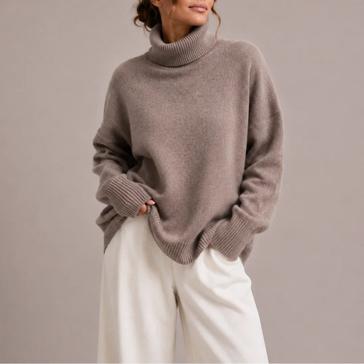 Women's Turtleneck Oversized Knitted Jumper