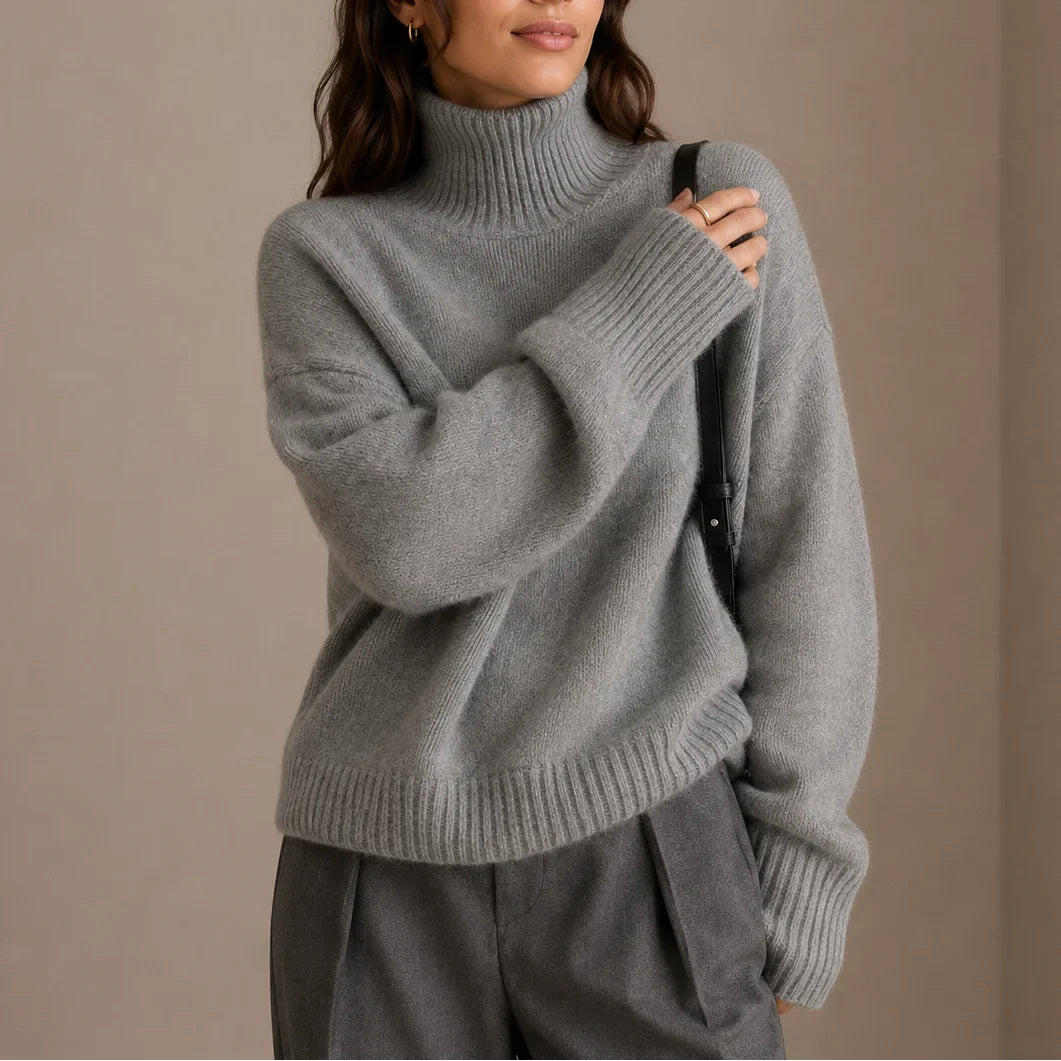 Women's Knitted Oversized Turtleneck Jumper