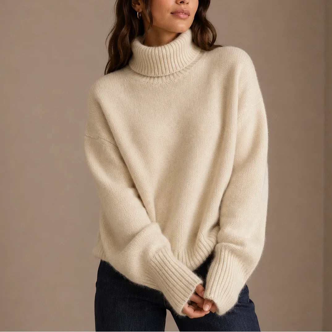 Women's Knitted Oversized Turtleneck Jumper