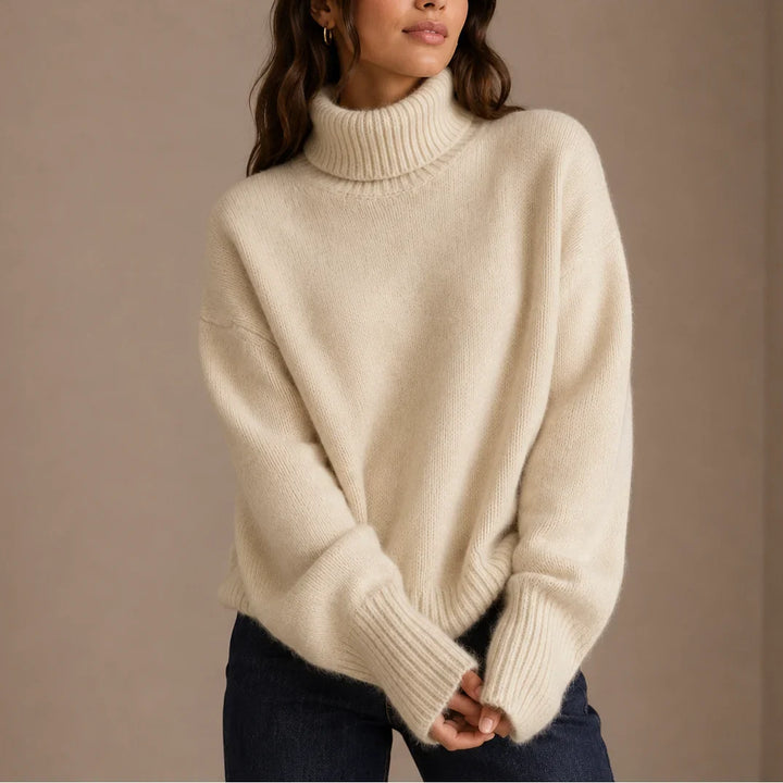 Women's Knitted Oversized Turtleneck Jumper