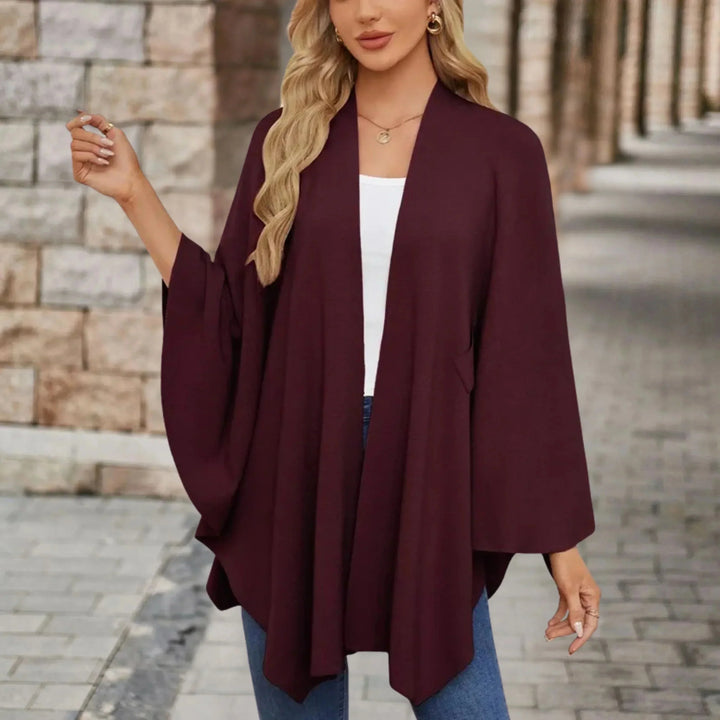 Women's Pink Knit Draped Cardigan – Wrap-Front And Knotted Design