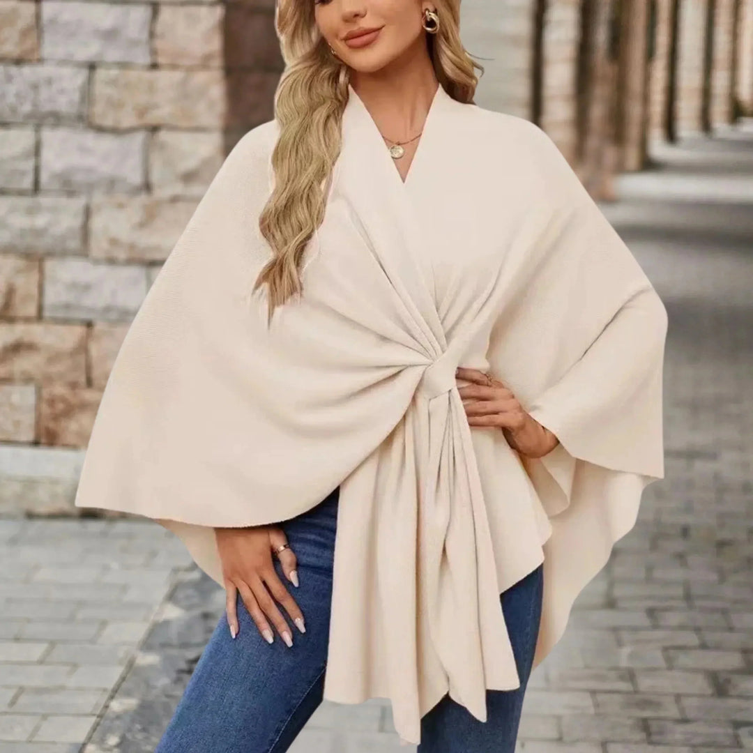 Women's Pink Knit Draped Cardigan – Wrap-Front And Knotted Design