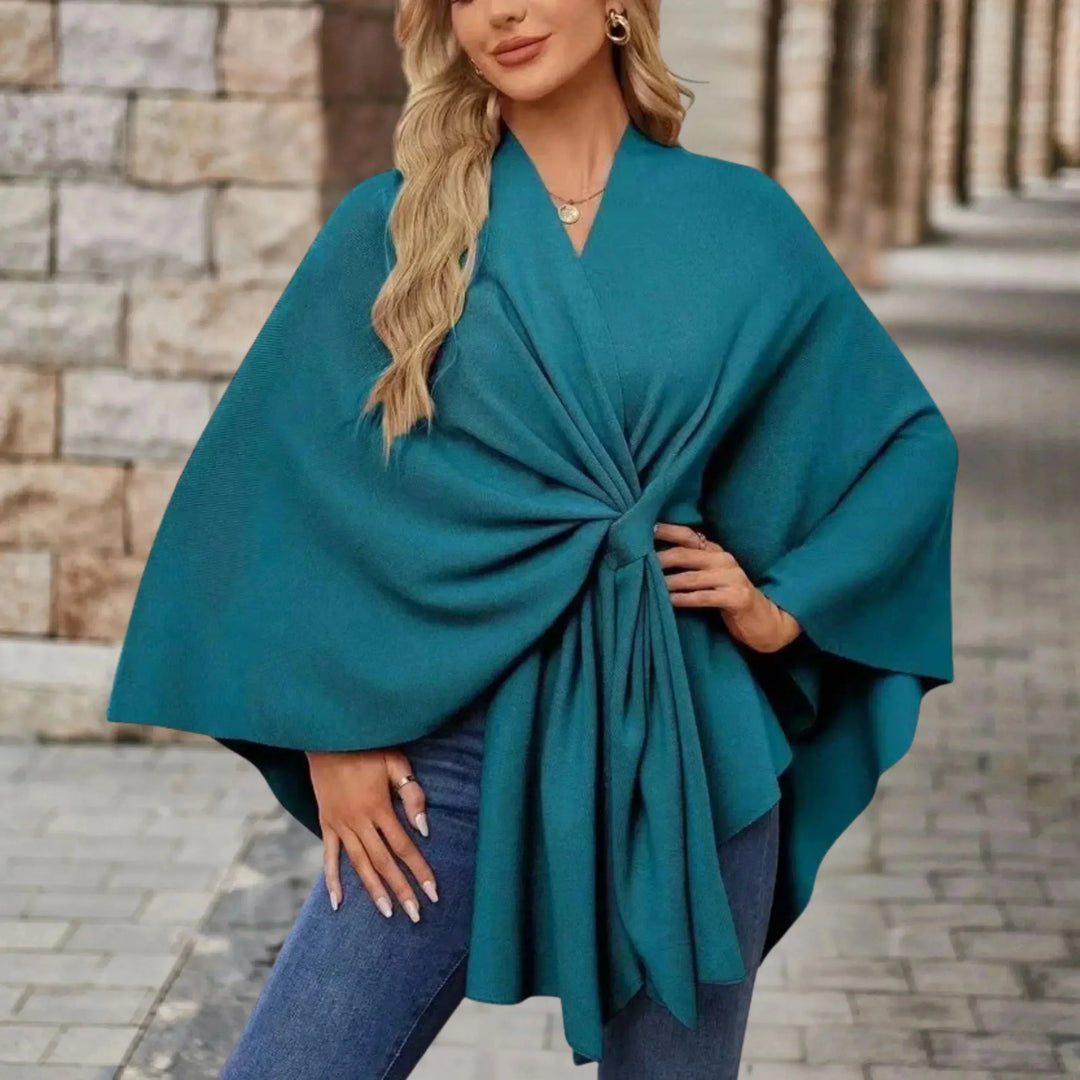 Women's Pink Knit Draped Cardigan – Wrap-Front And Knotted Design