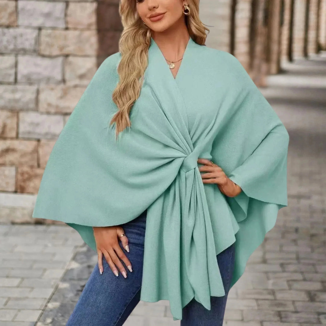 Women's Pink Knit Draped Cardigan – Wrap-Front And Knotted Design