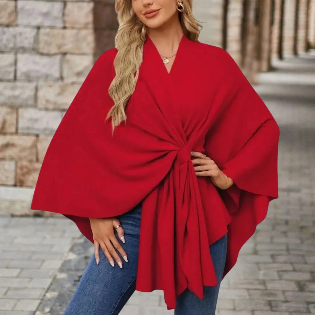 Women's Pink Knit Draped Cardigan – Wrap-Front And Knotted Design