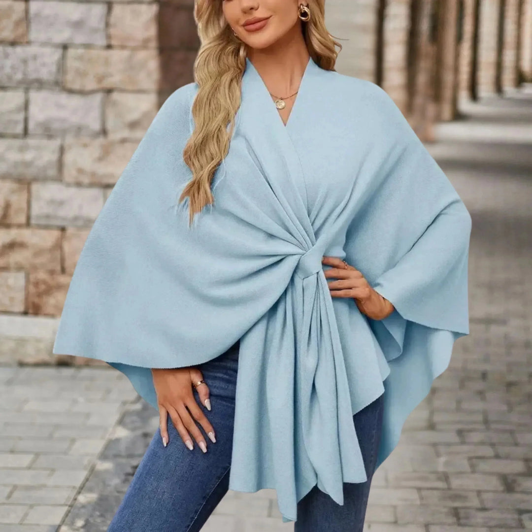 Women's Pink Knit Draped Cardigan – Wrap-Front And Knotted Design