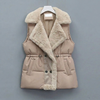 Women's Puffer Gilet – Padded Plush Collar & Cinched Waist