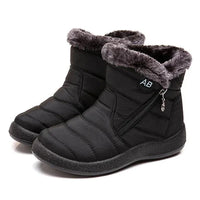 Women's Quilted Fur-Lined Winter Ankle Boots – Soft Sole And Zipper