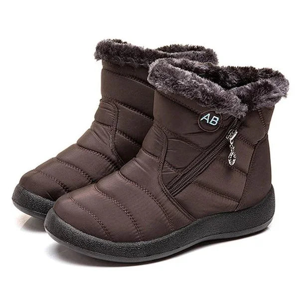 Women's Quilted Fur-Lined Winter Ankle Boots – Soft Sole And Zipper