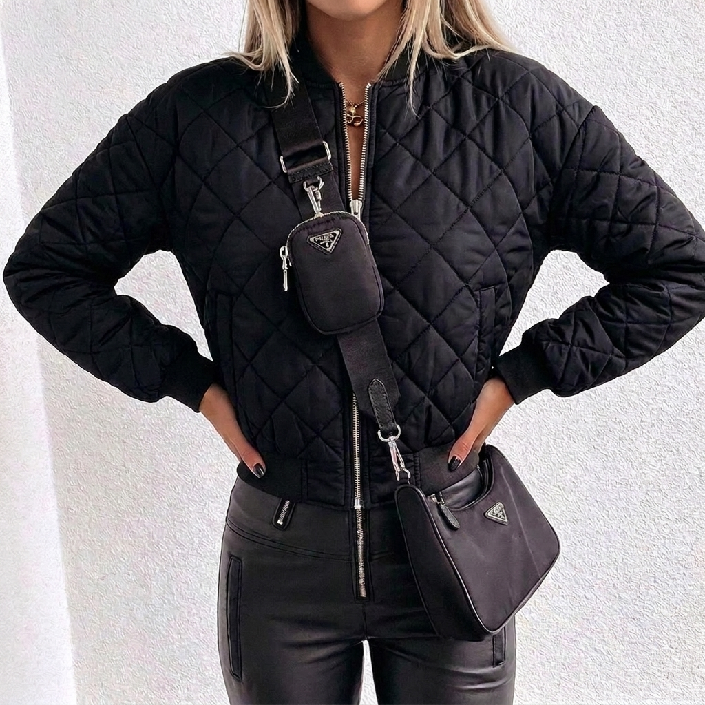 Women's Jacket – Cropped Diamond Quilted