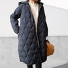 Women's Quilted Oversized Winter Puffer Coat – Hooded Full-Zip Design
