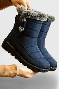 Women's Quilted Winter Boots – Fur-Lined Collar And Slip-Resistant Sole