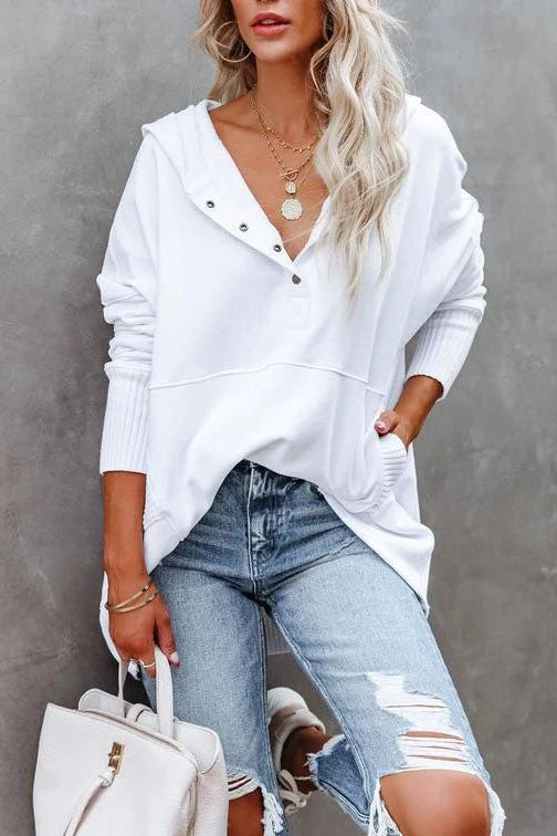 Women's Relaxed-Fit Hooded Drawstring Pullover Tunic Sweatshirt
