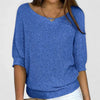 Women's Relaxed Fit Knit Sweater – Wide Scoop-Neck And 3/4-Sleeves