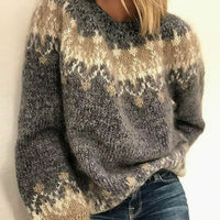 Women's Jumper – Patterned Crew Neck Knit