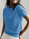 Women's Relaxed-Fit Short-Sleeve Knit Sweater Top