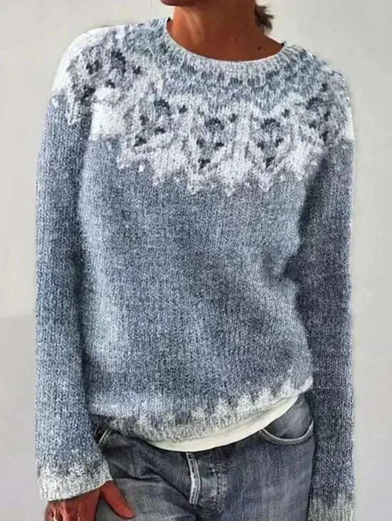 Women's Retro Striped Relaxed-Fit Knit Sweater