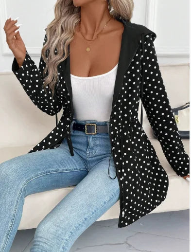 Women's Reversible Hooded Leopard Print Jacket – Drawstring Waist