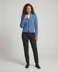 Women's Ribbed Knit Button-Front Lapel Collar Cardigan