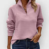 Women's Ribbed Knit Sweater – Half-Zip Stand-Up Collar