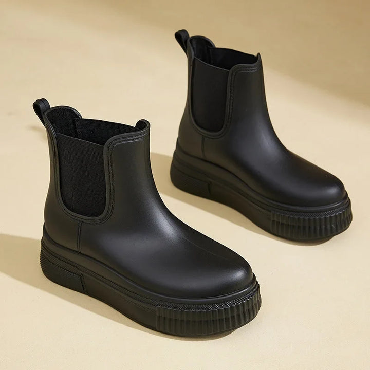 Women's Rubber Chelsea Rain Boots – Chunky Platform Sole