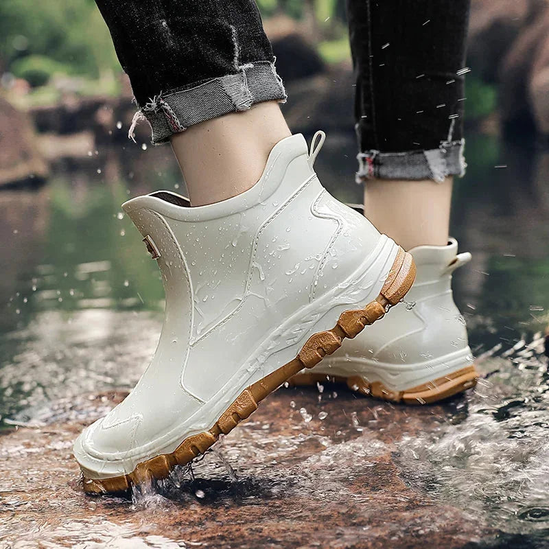 Women's Rugged Ankle Rain Boots – Slip-Resistant Lug Sole