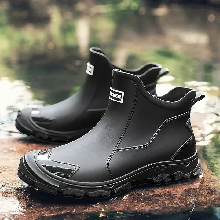 Women's Rugged Ankle Rain Boots – Slip-Resistant Lug Sole