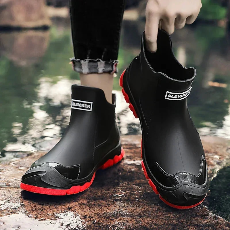 Women's Rugged Ankle Rain Boots – Slip-Resistant Lug Sole