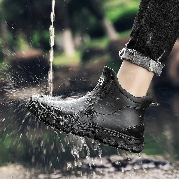Women's Rugged Ankle Rain Boots – Slip-Resistant Lug Sole